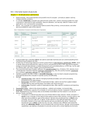 MIS Chapter 9 - Textbook and Lecture Notes - MIS – Information Systems ...