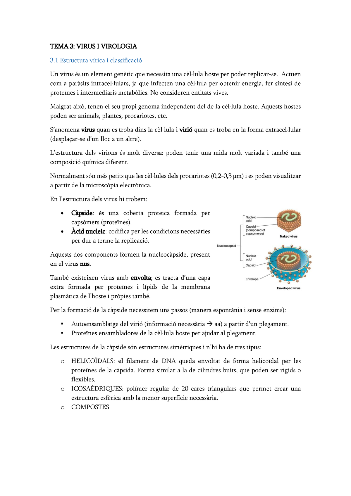 BLOC 2 TEMA 3 - VIRUS I VIROLOGIA - TEMA 3: VIRUS I VIROLOGIA 3 ...