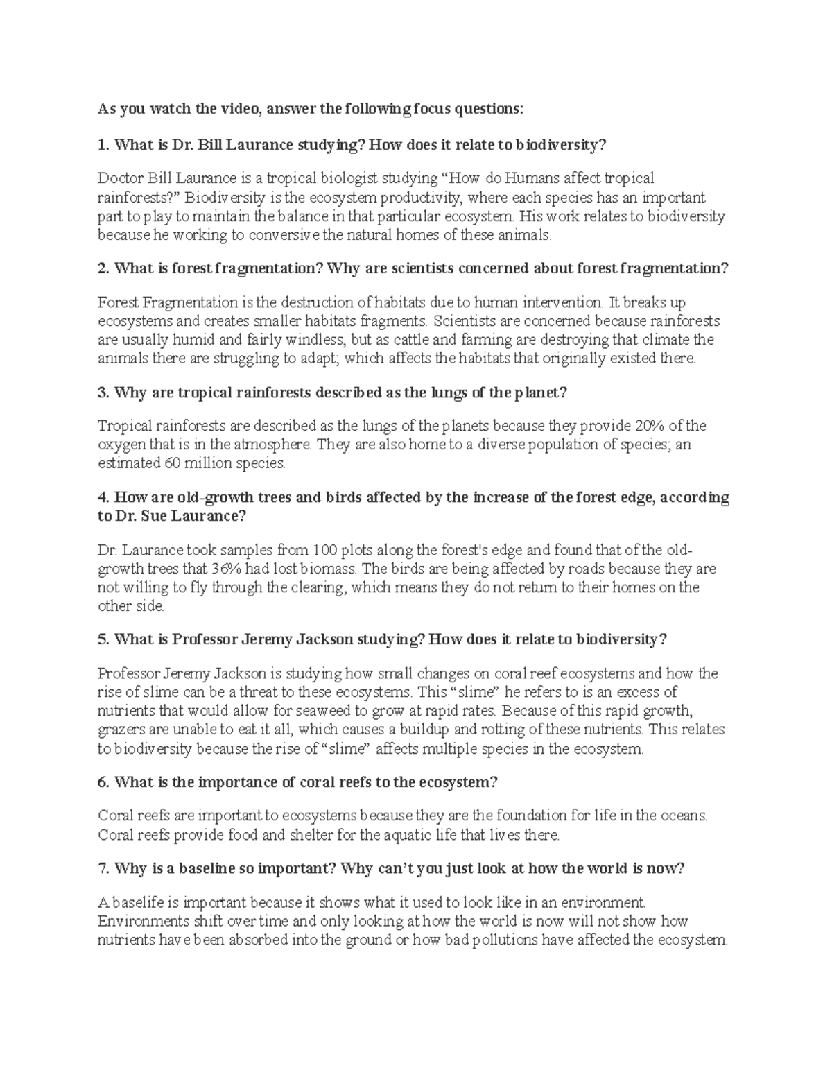 6 3 biodiversity worksheet answers