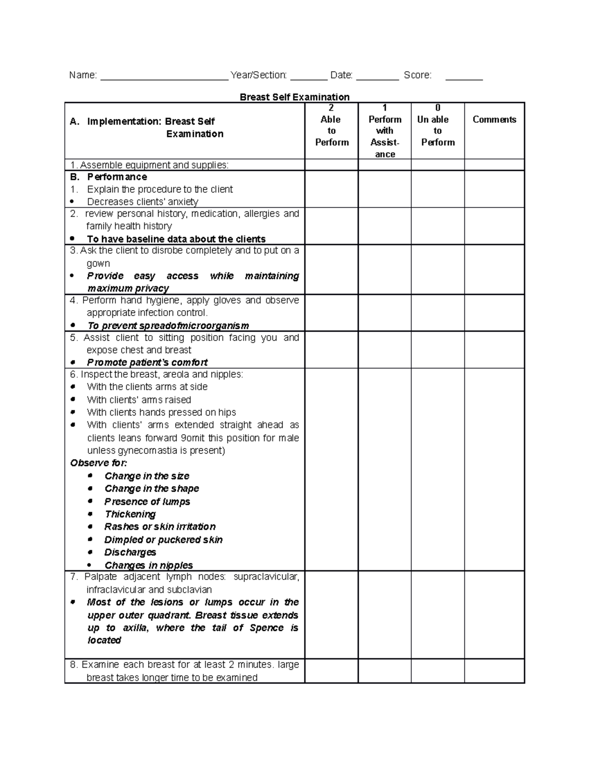 breast-self-examination-checklist-name-year