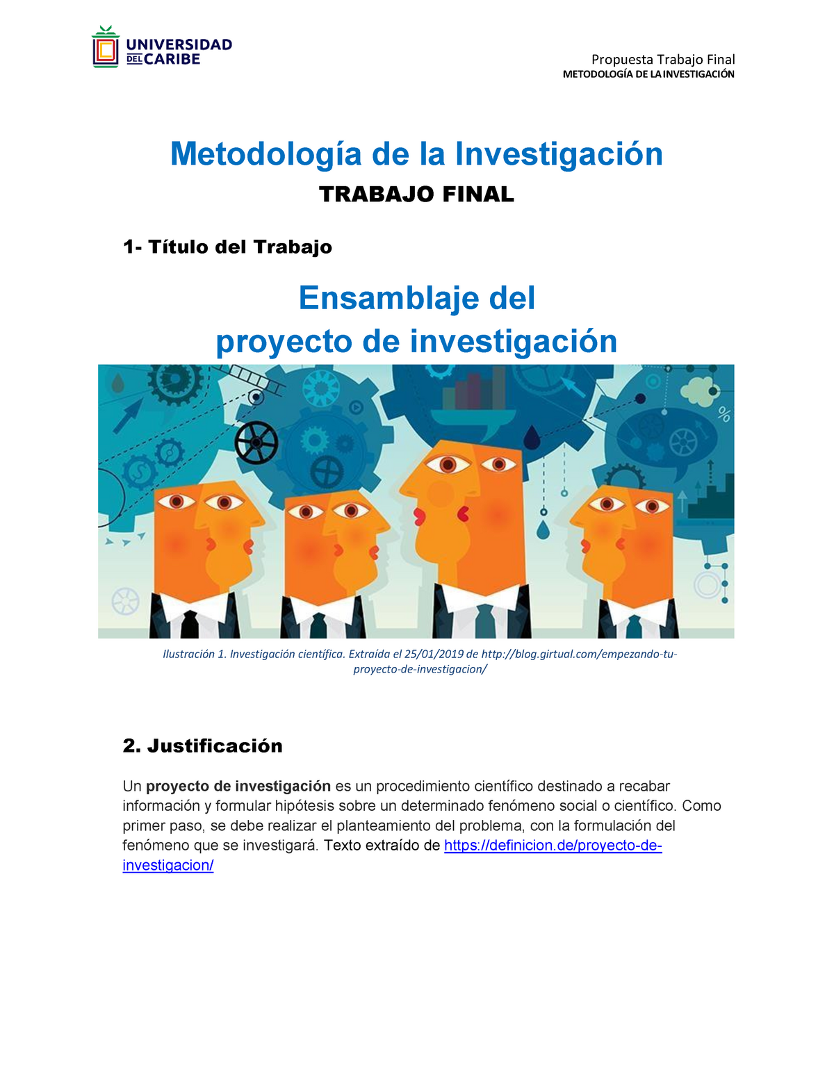 Trabajo Final Metodología De Investigación - Propuesta Trabajo Final ...