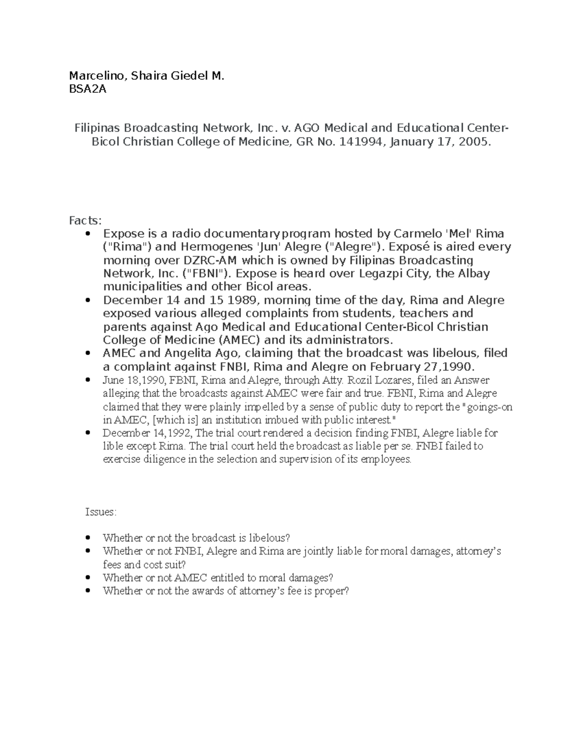 Filipinas Broadcasting Network, Inc. v. AGO Medical and Educational