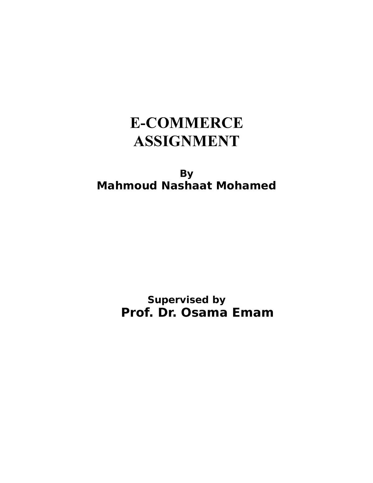 e commerce practical assignment