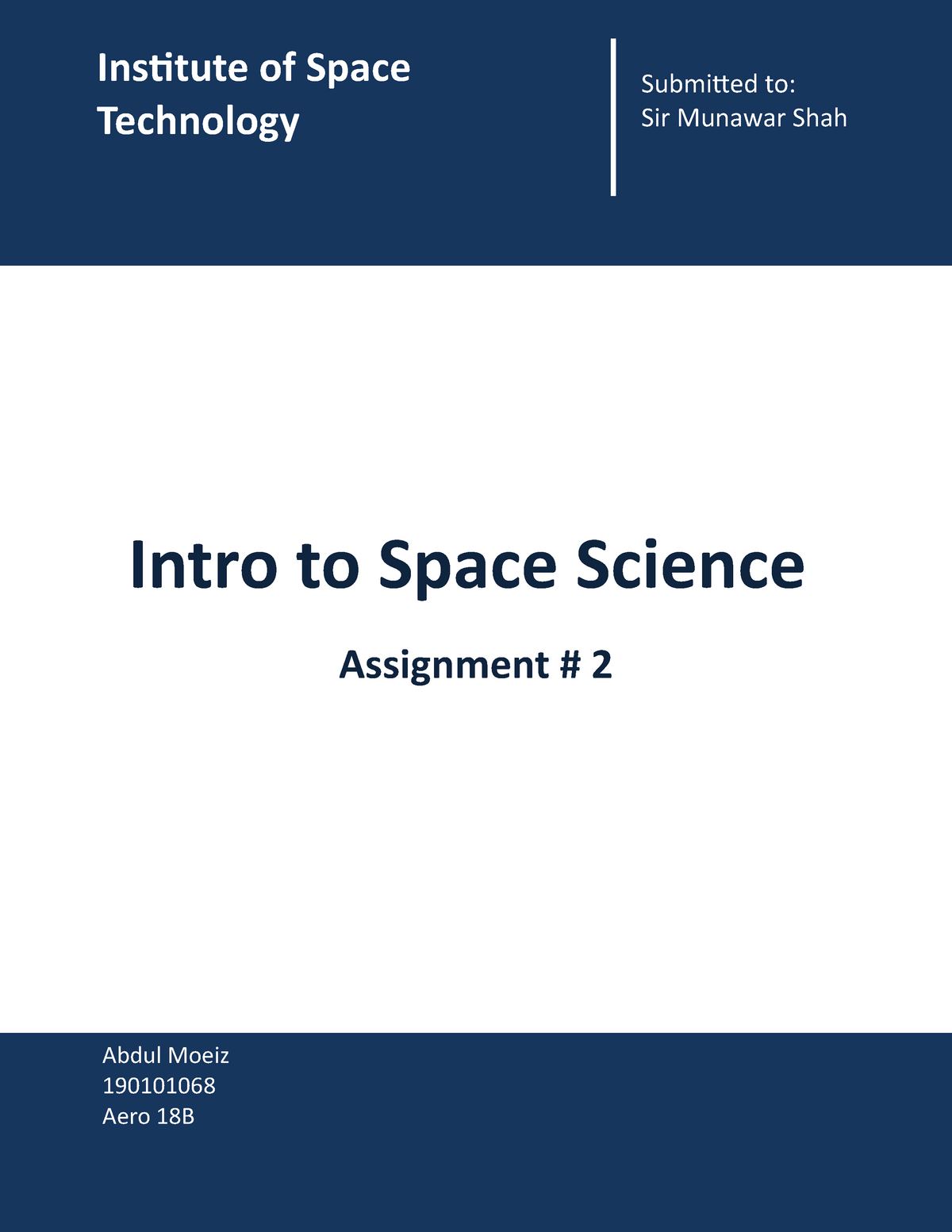 space technology assignment