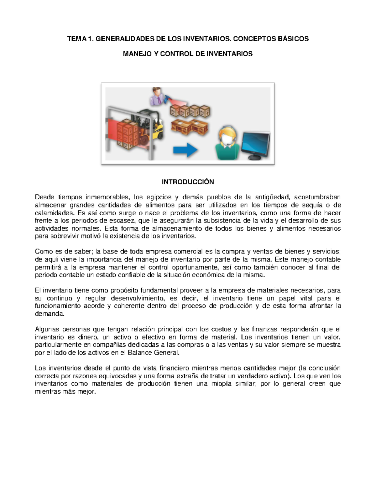 Conceptos Basicos Control DE Inventarios - TEMA 1. GENERALIDADES DE LOS ...