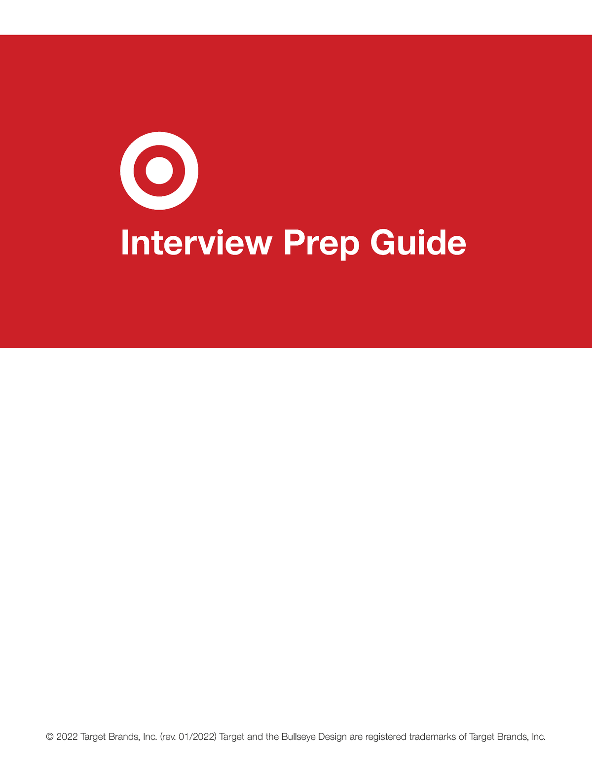 InterviewPrepGuide Target Interview Prep Guide © 2022 Target Brands