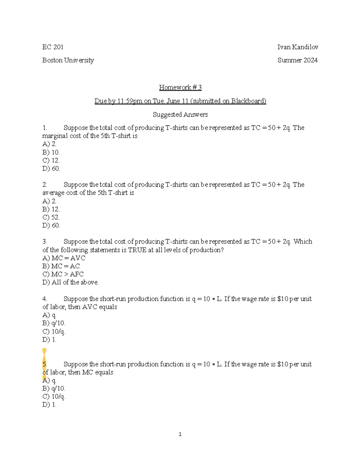 boston university homework