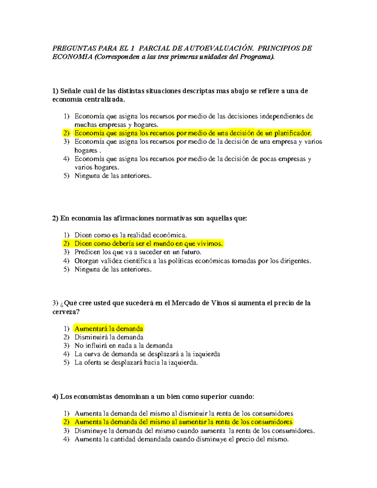 ECO15- Parcial 1- Pricipios De Economia - PREGUNTAS PARA EL 1∞ PARCIAL ...