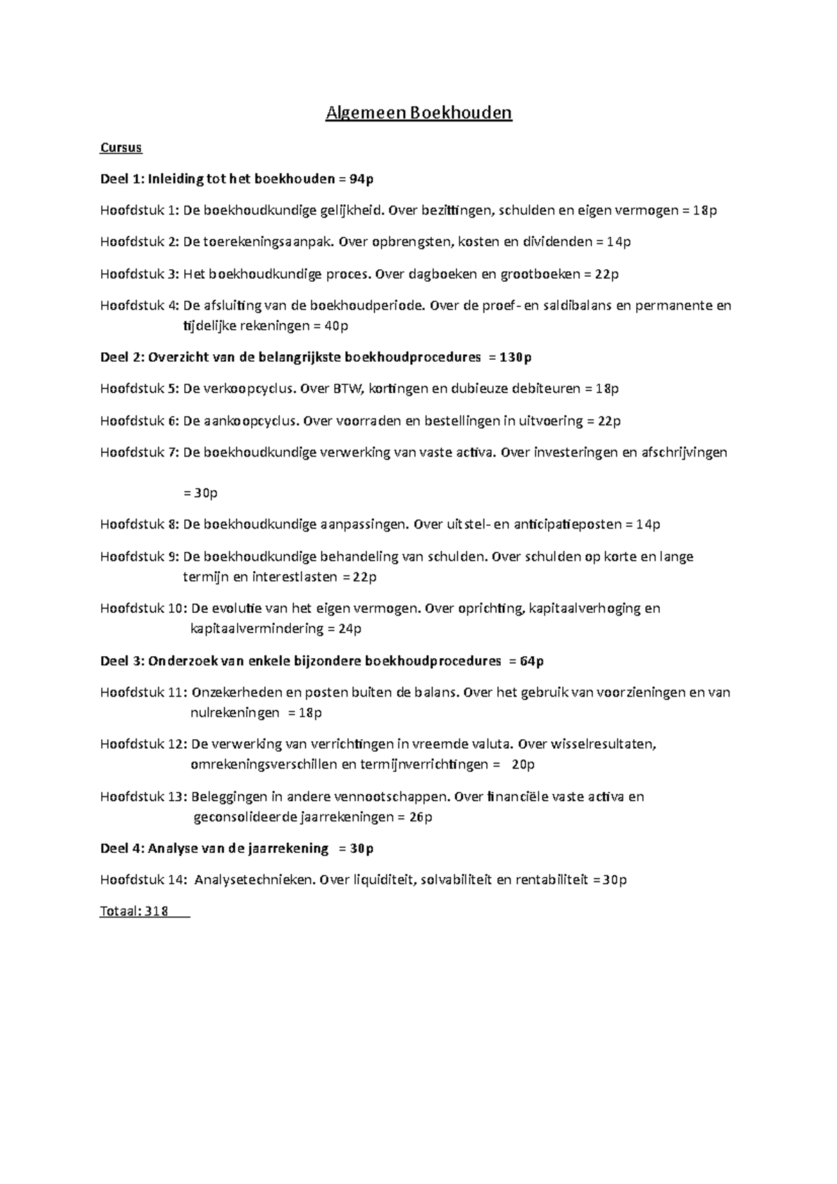 Overzicht Leerstof Boekhouden - Algemeen Boekhouden Cursus Deel 1 ...