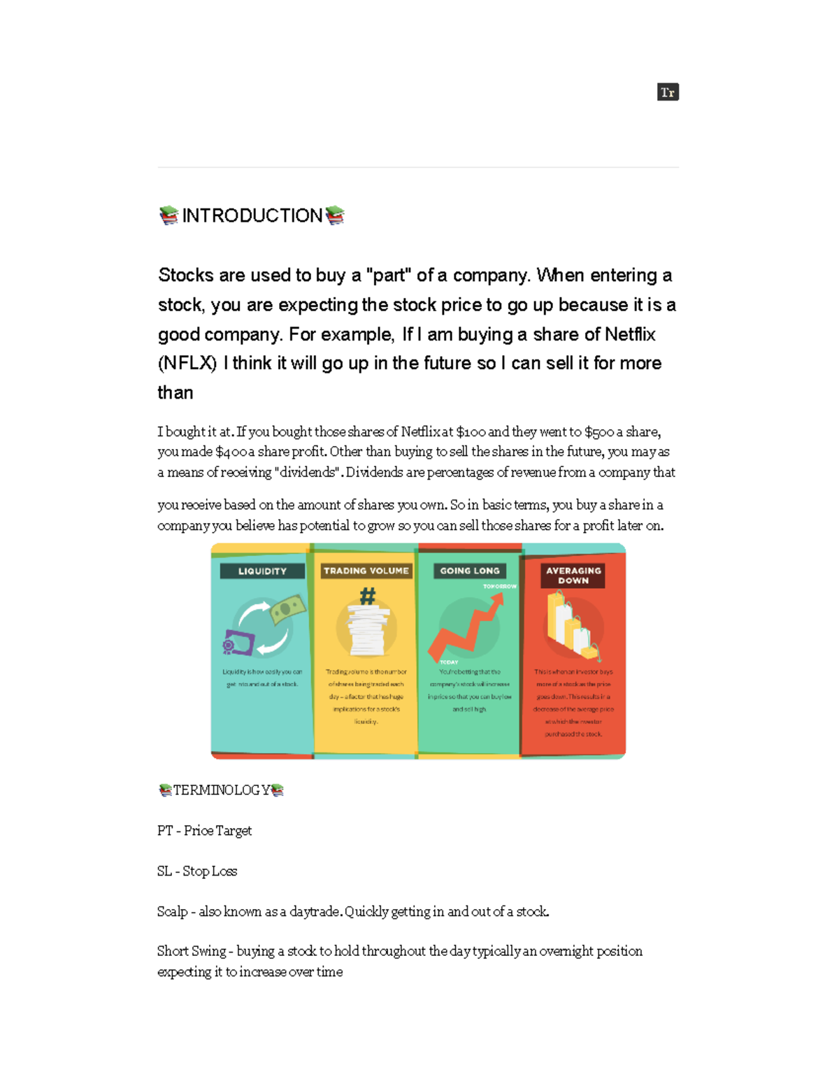 Introduction - Summary Personal Finance - 📚INTRODUCTION📚 Stocks are ...