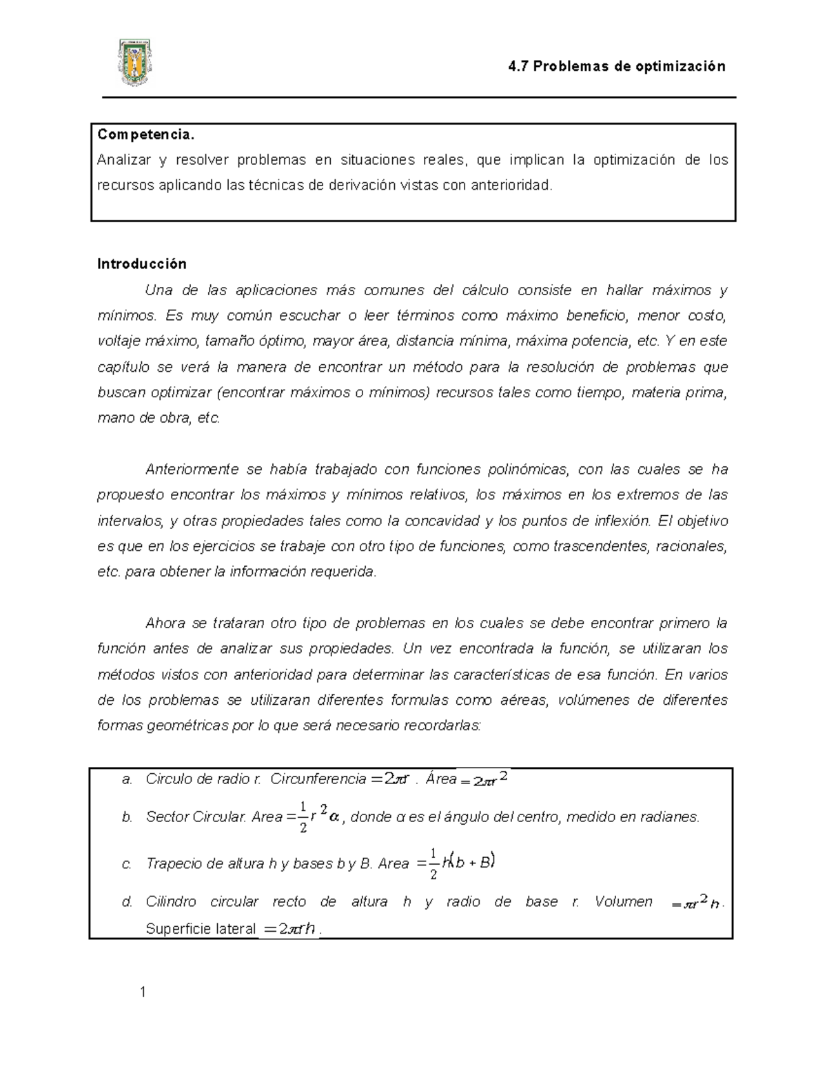 4.7 Problemas De Optimización (Apunte Final) - 4 Problemas De ...