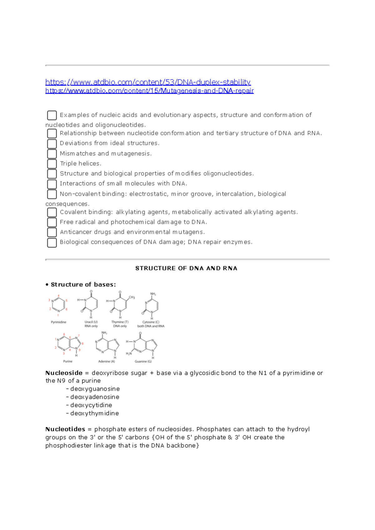 Nucleic Acids with mechanisms - atdbio/content/53/DNA-duplex-stability ...