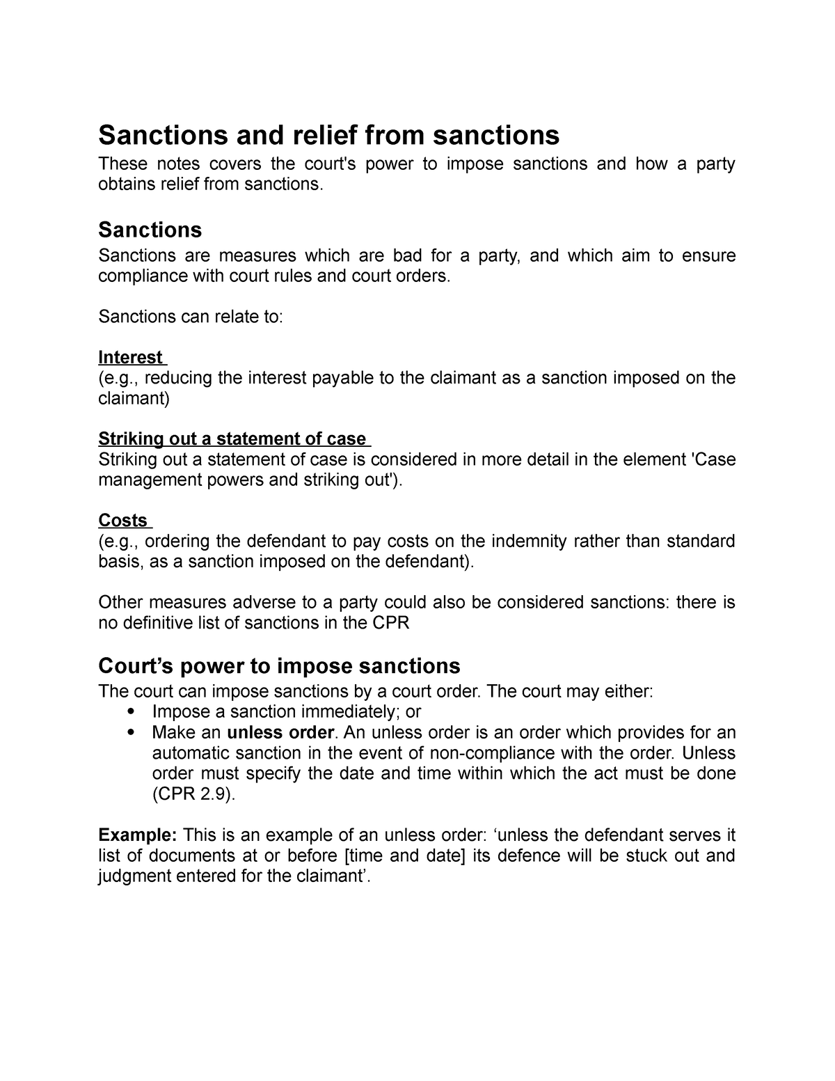 Sanctions and relief from sanctions Sanctions Sanctions are measures