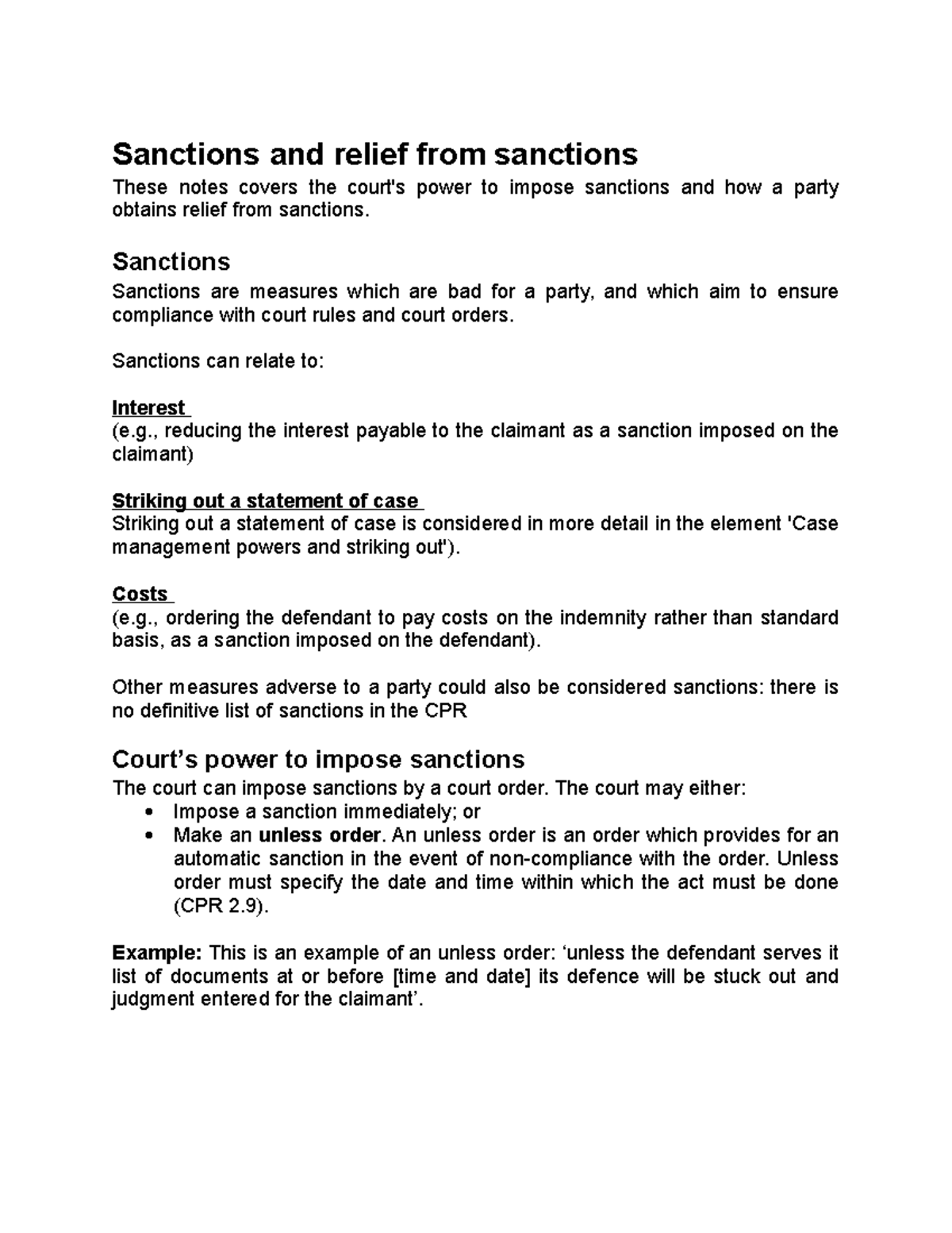 Sanctions and relief from sanctions Sanctions Sanctions are measures