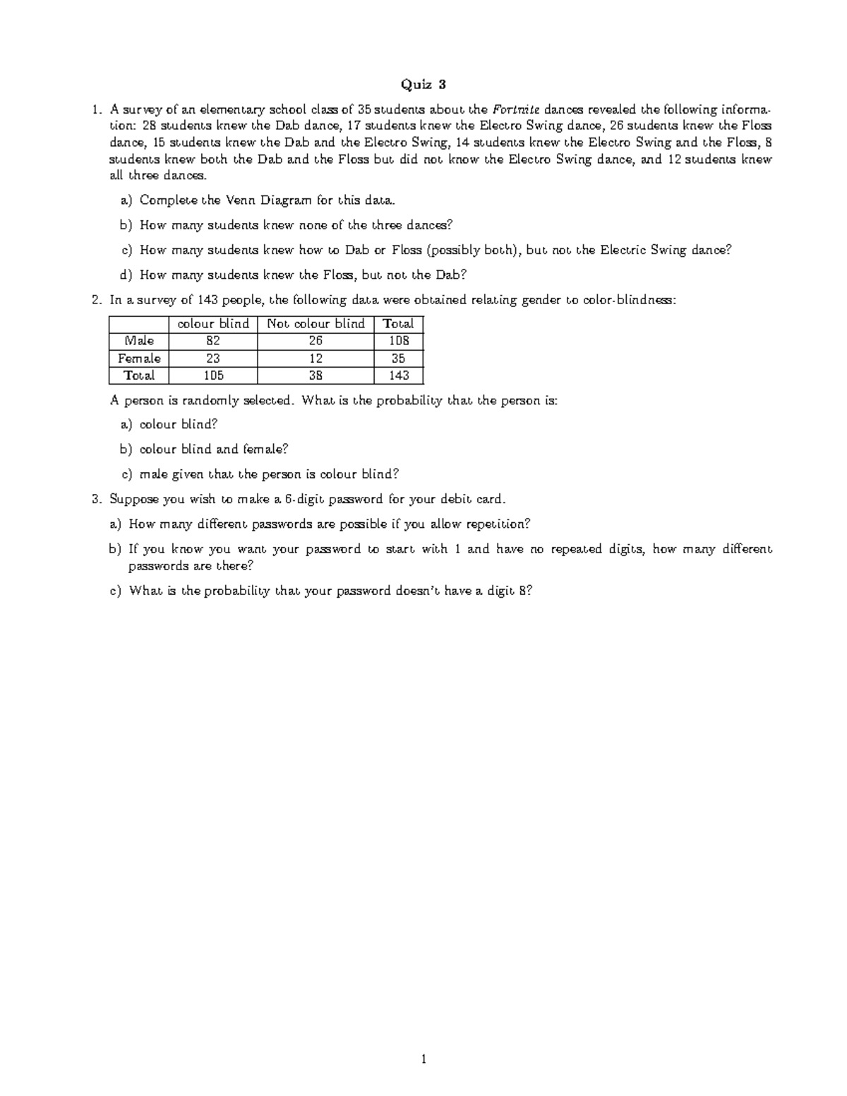 Quiz3 Third Quiz Of The Class Quiz 3 A Survey Of An Elementary