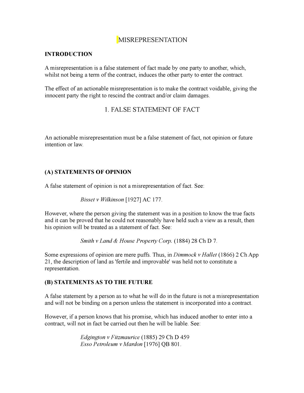 misrepresentation-sgs-misrepresentation-introduction-a