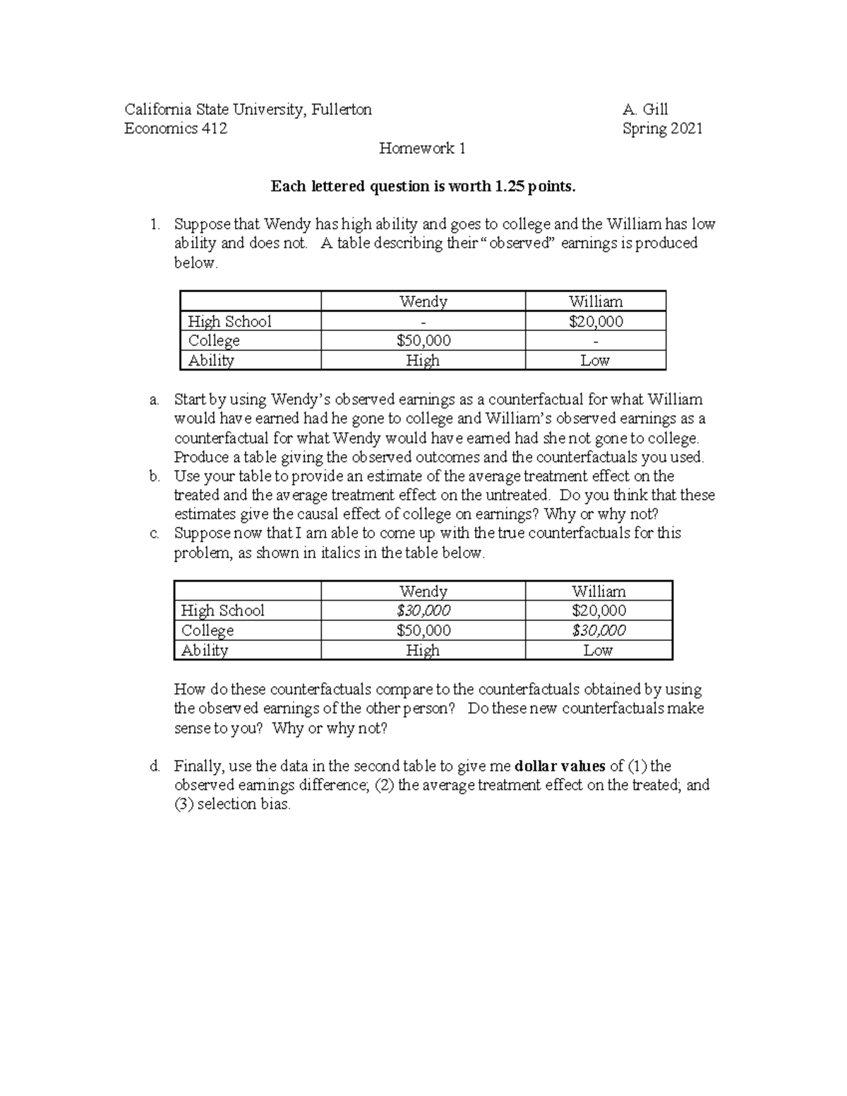 412 Homework 1 - California State University, Fullerton A. Gill ...