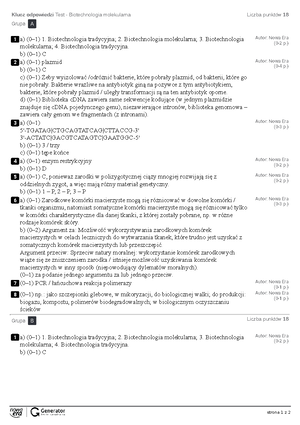 Sprawdzian biologia - spr - Wersja A Test podsumowujący rozdział II