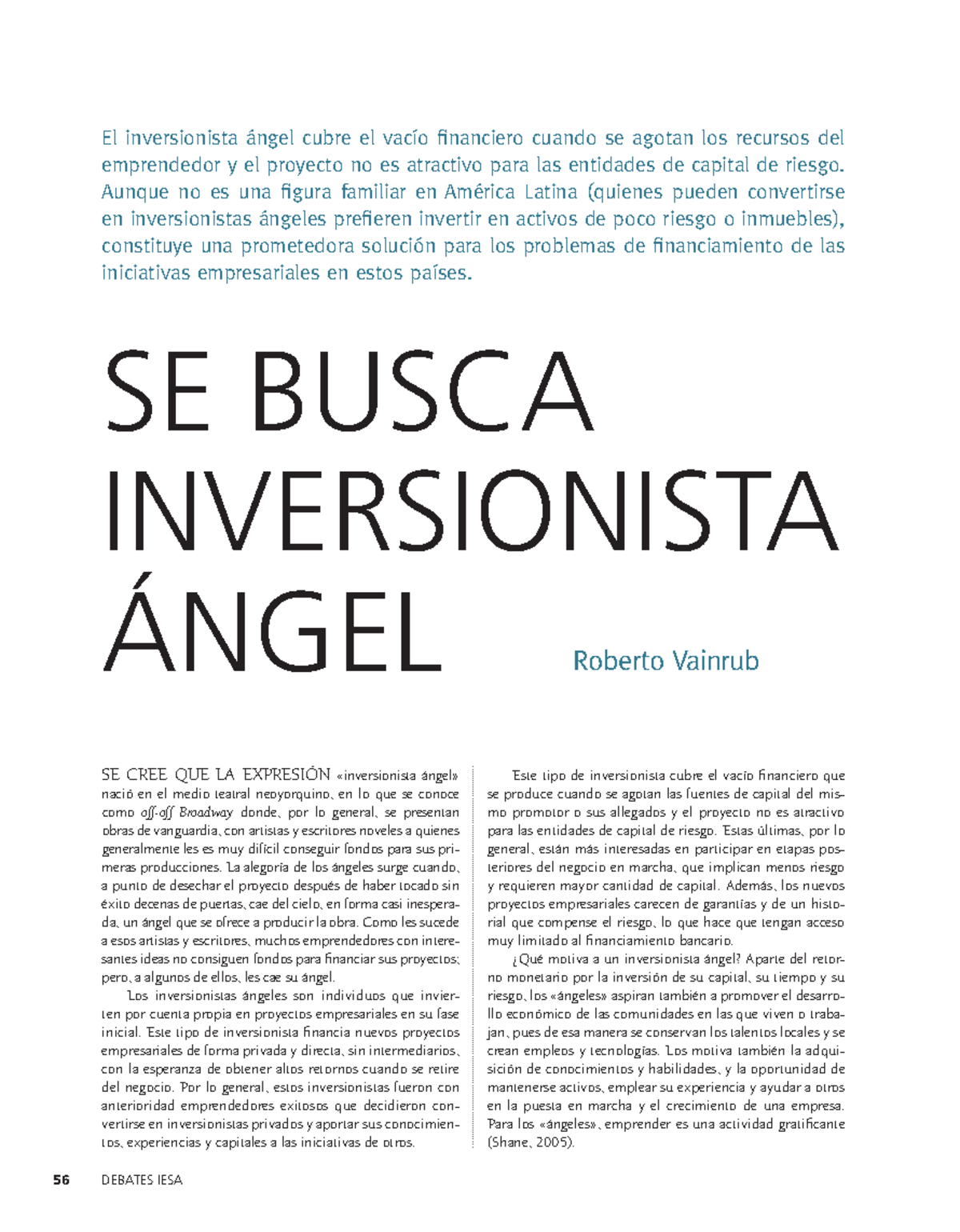 INV angel-1 - The Lean Startup angel investment - 56 DEBATES IESA SE ...
