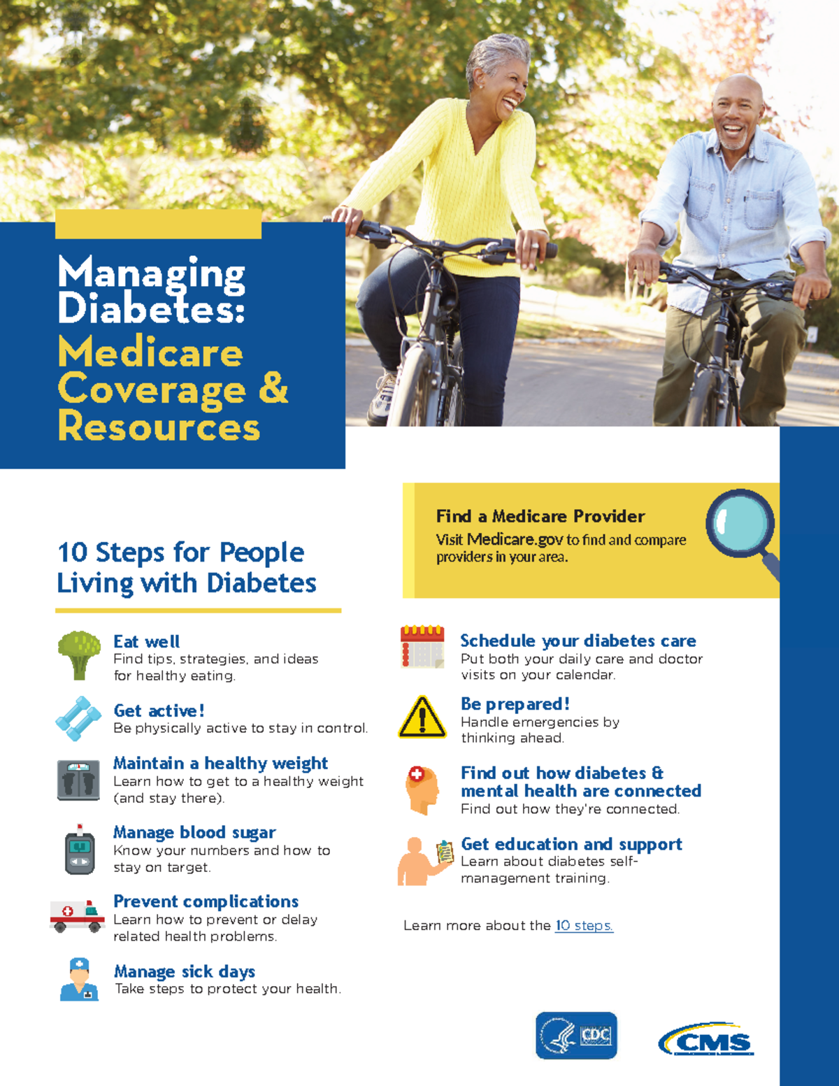 Managing-Diabetes CMS-CDC English-508 - 10 Steps for People Living with ...