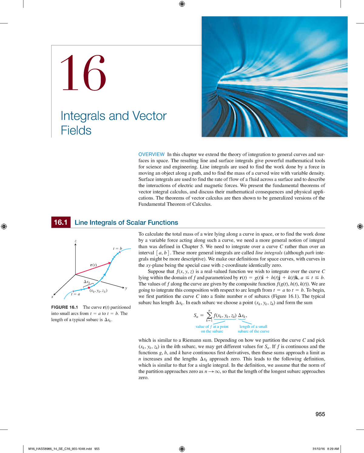 Chapter 16 Integrals And Vector Fields - ####### 955 OVERVIEW In This ...