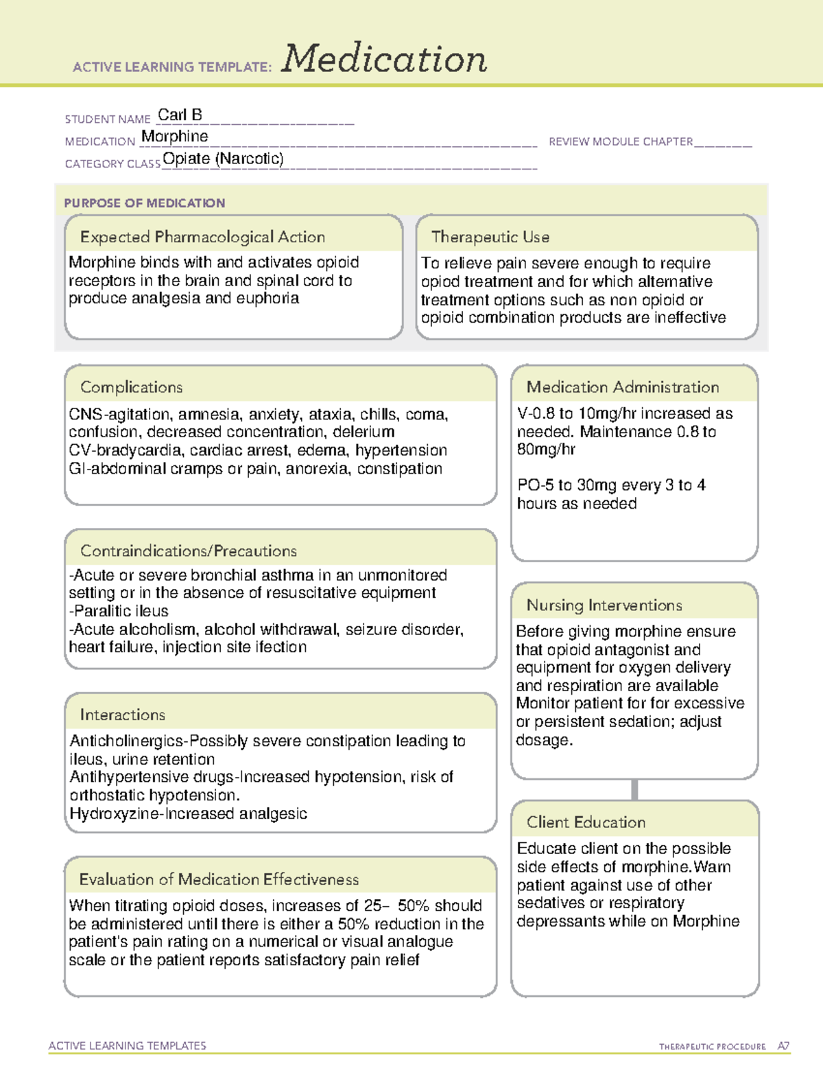 Active Learning Template medication - NUR2571 - Studocu