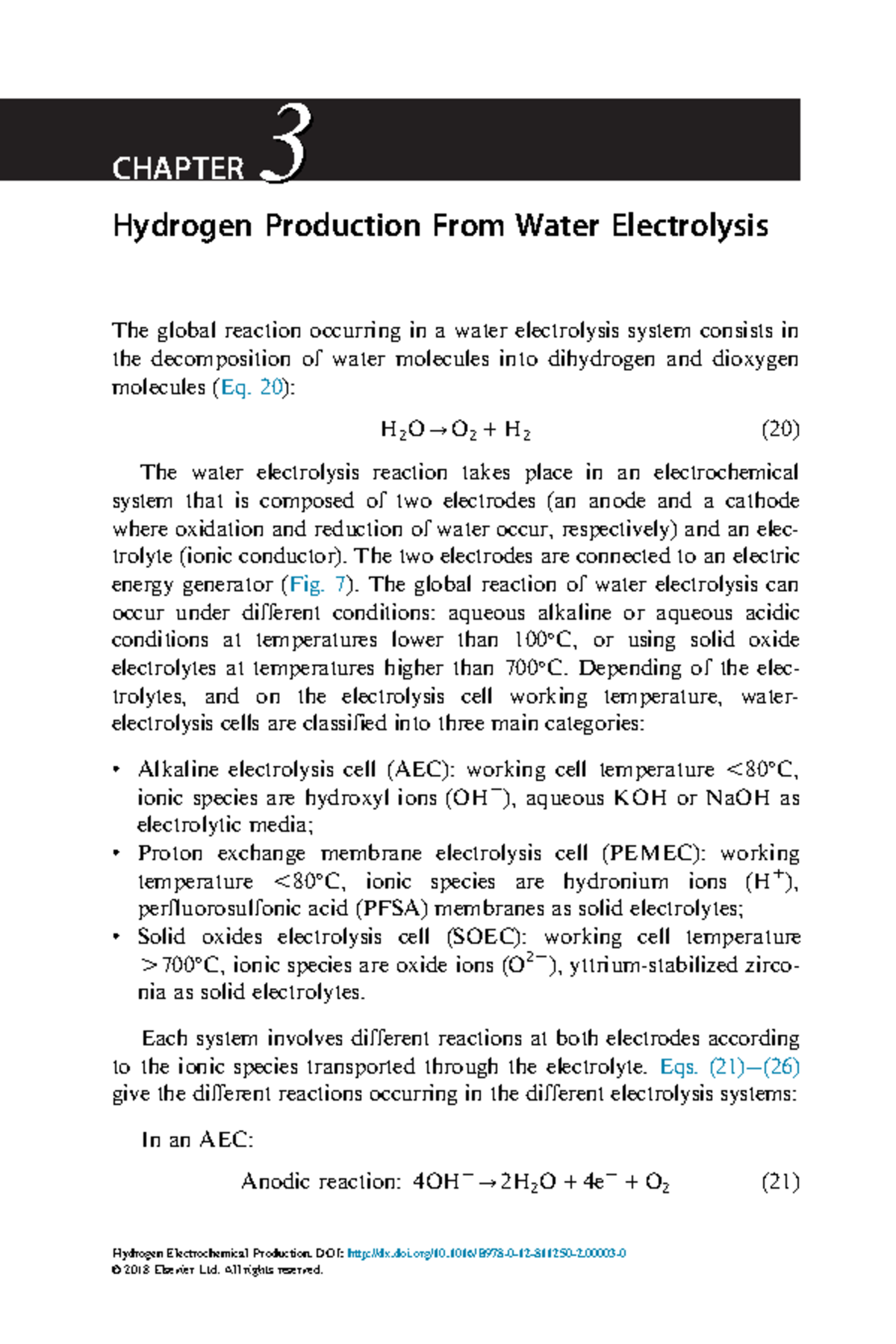 Alkaline Electrolysis - CHAPTER 33 Hydrogen Production From Water ...