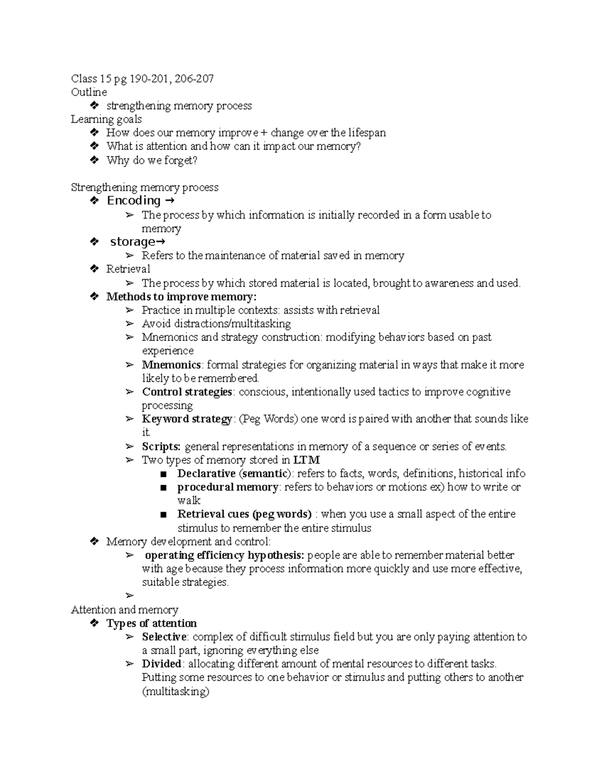 Class 15 notes pages 190-201, 206-207 - Class 15 pg 190-201, 206-207 ...