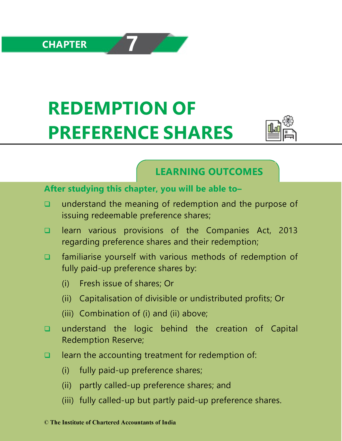 redemption-of-preference-shares-learning-outcomes-redemption-of