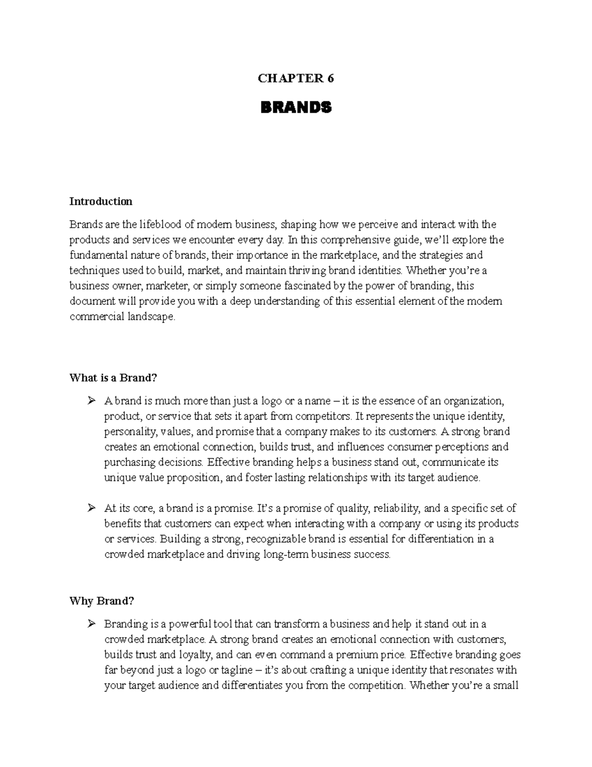 Marketing Management-Brands - CHAPTER 6 BRANDS Introduction Brands are ...