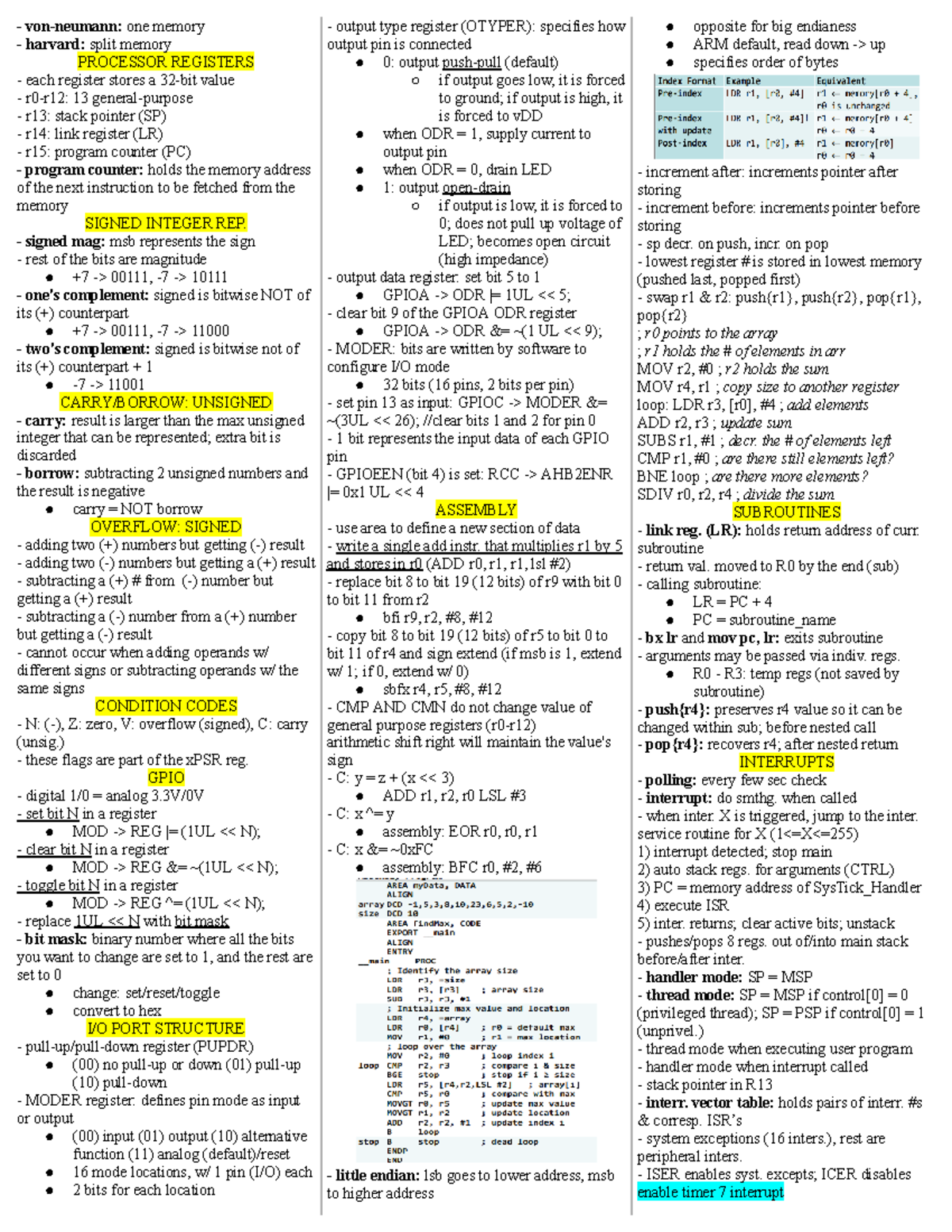 Embedded final - von-neumann: one memory harvard: split memory ...