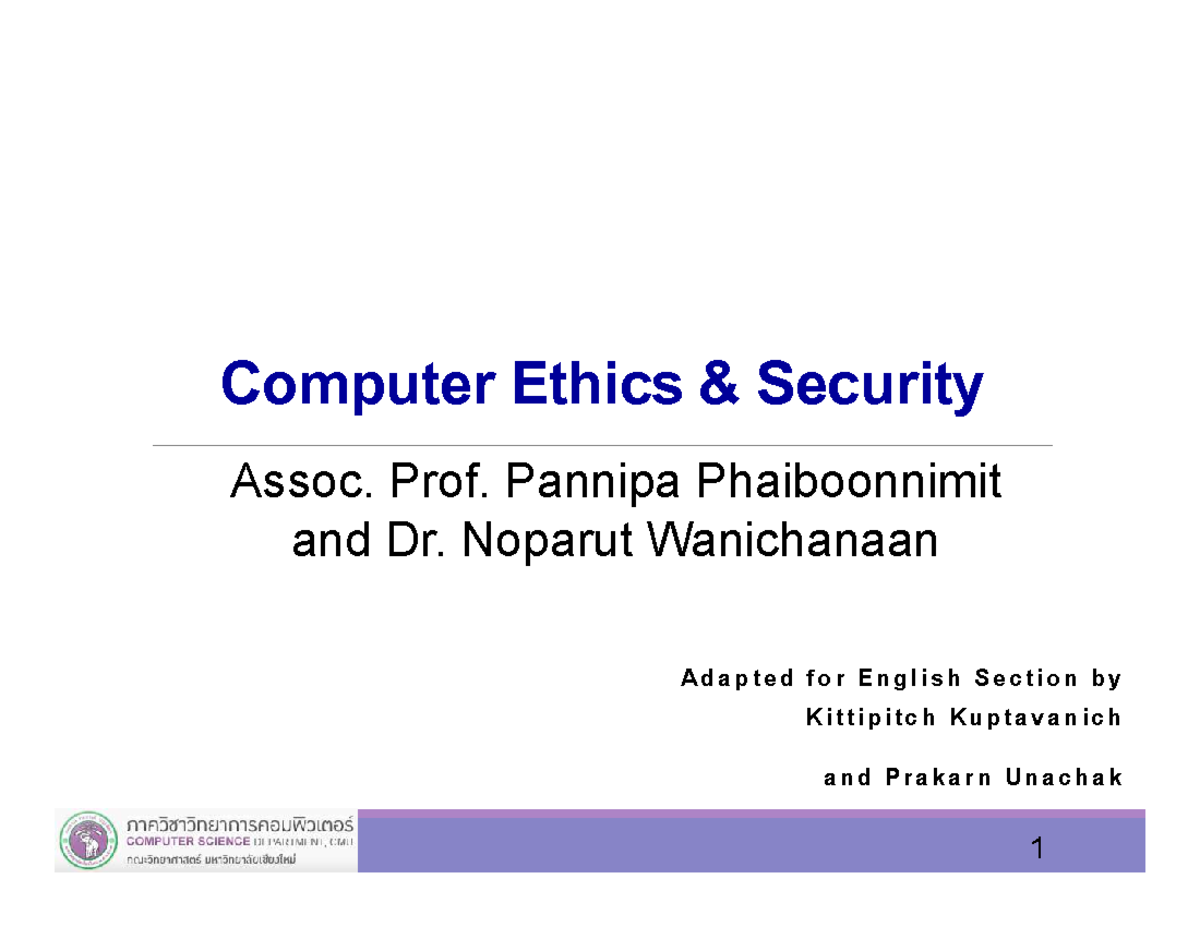 11 computer ethics security en - Computer Ethics & Security Adapted for ...