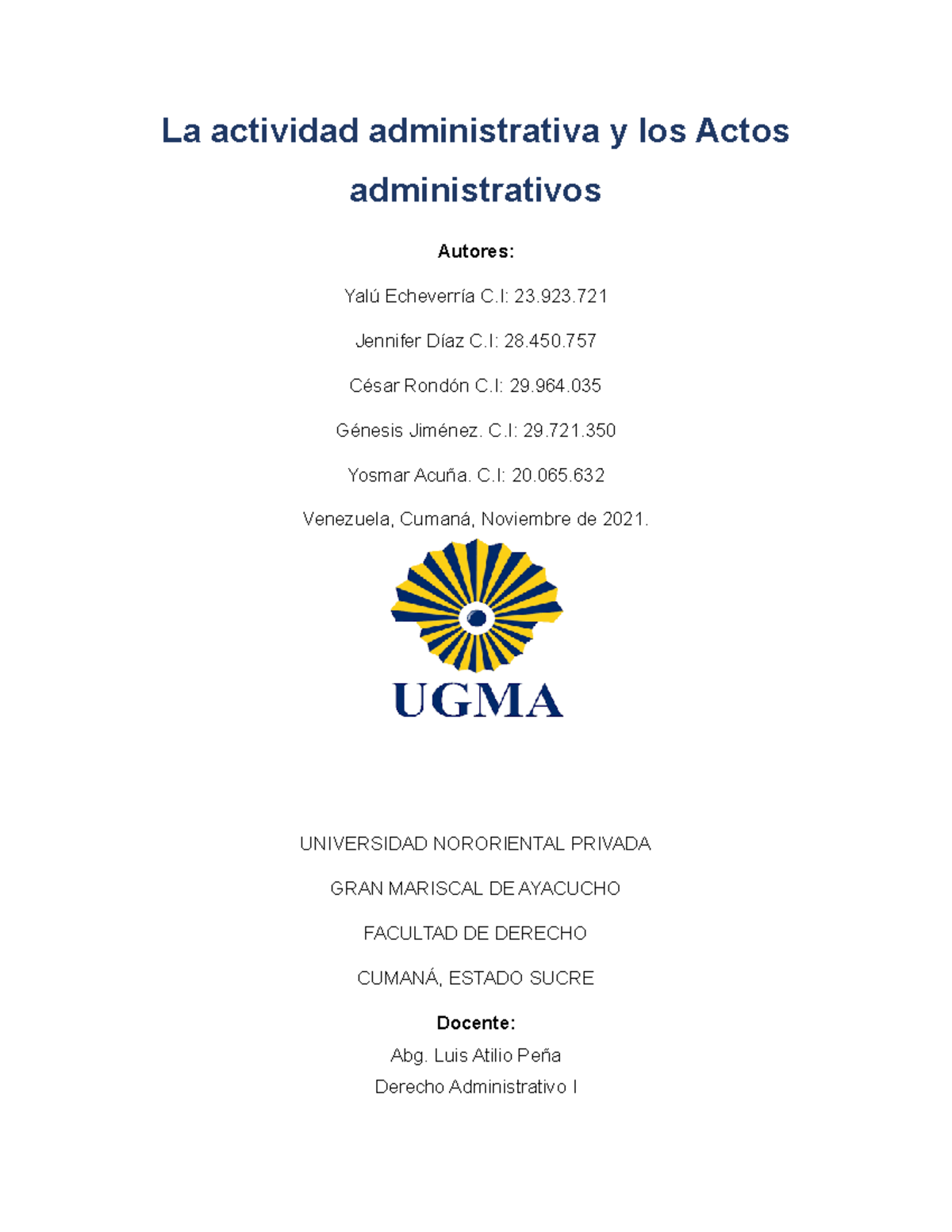 Derecho Administrativo Segundo Corte - La Actividad Administrativa Y ...