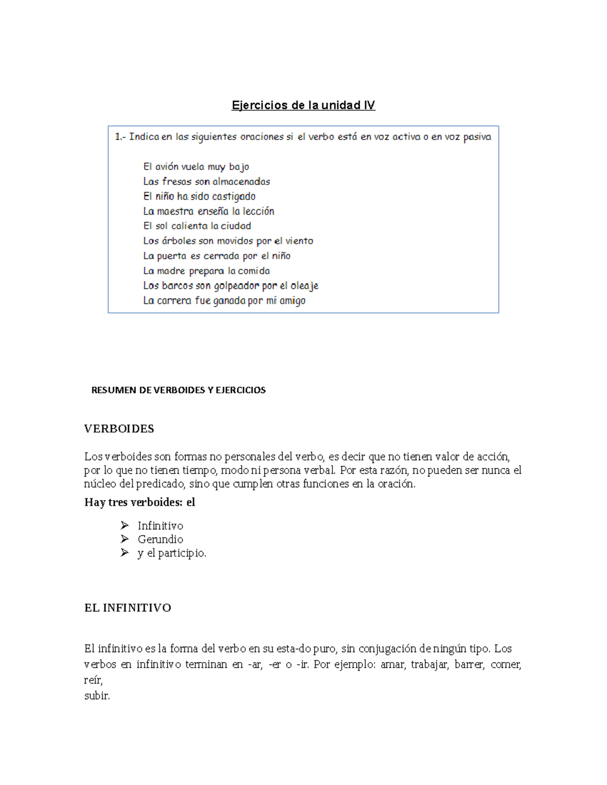 Let 113 Ejercicios de la unidad 4 - Ejercicios de la unidad IV RESUMEN ...