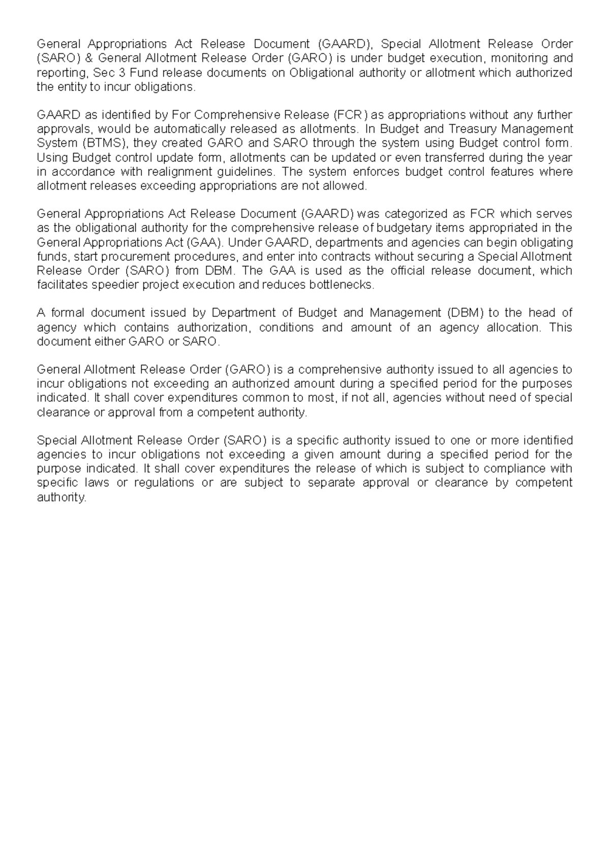 Essay 300 words - General Appropriations Act Release Document (GAARD ...