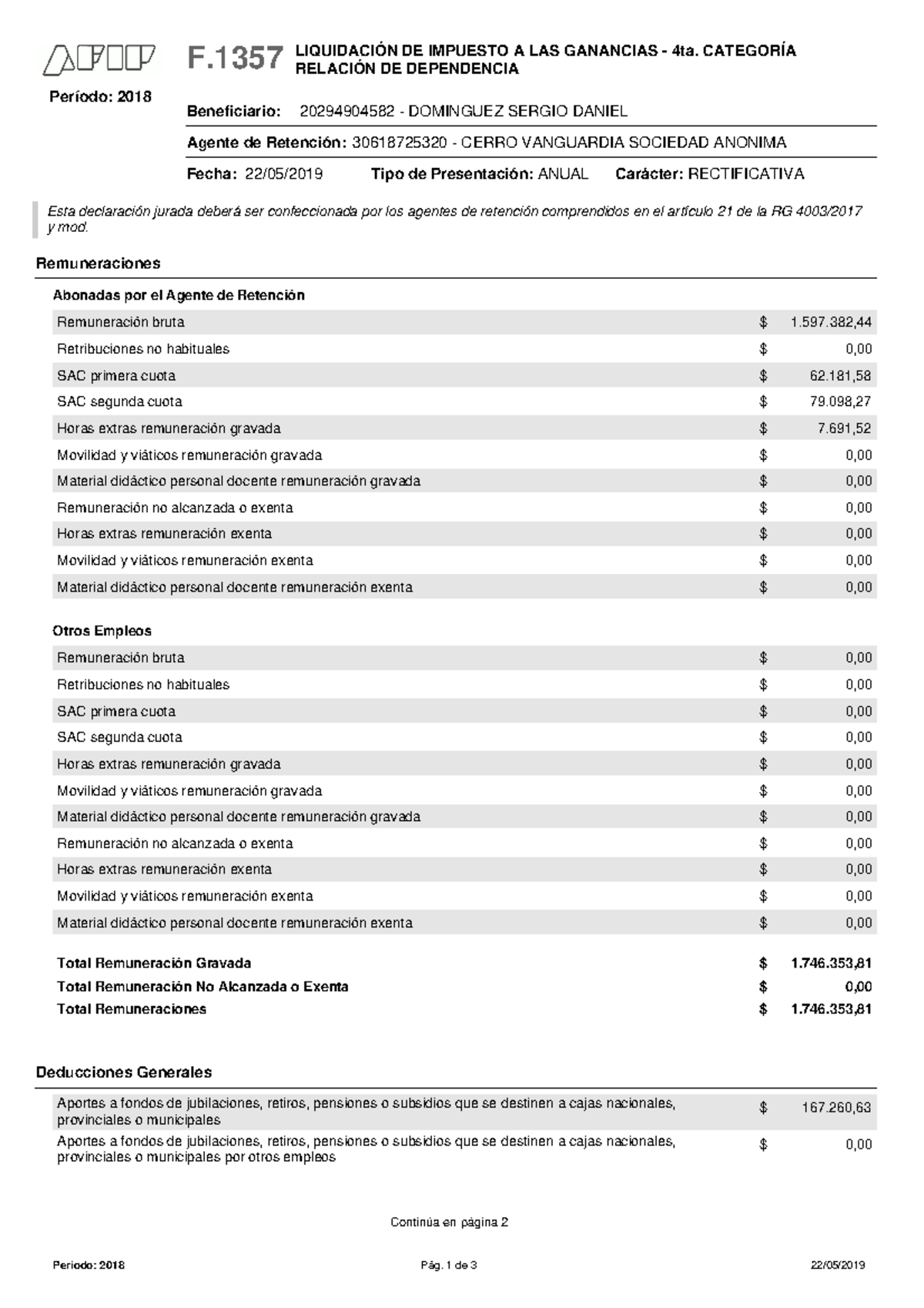 Si Radig 2018 Abcdefghijklmnopqrstuvwxyz LiquidaciÓn De Impuesto A