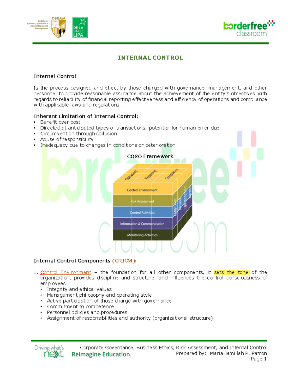 Govrisk 6.1 RM Module 6 - Corporate Governance, Business Ethics, Risk ...