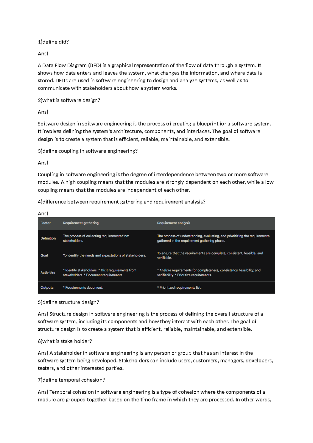 Software engineering - 1)define dfd? Ans) A Data Flow Diagram (DFD) is ...