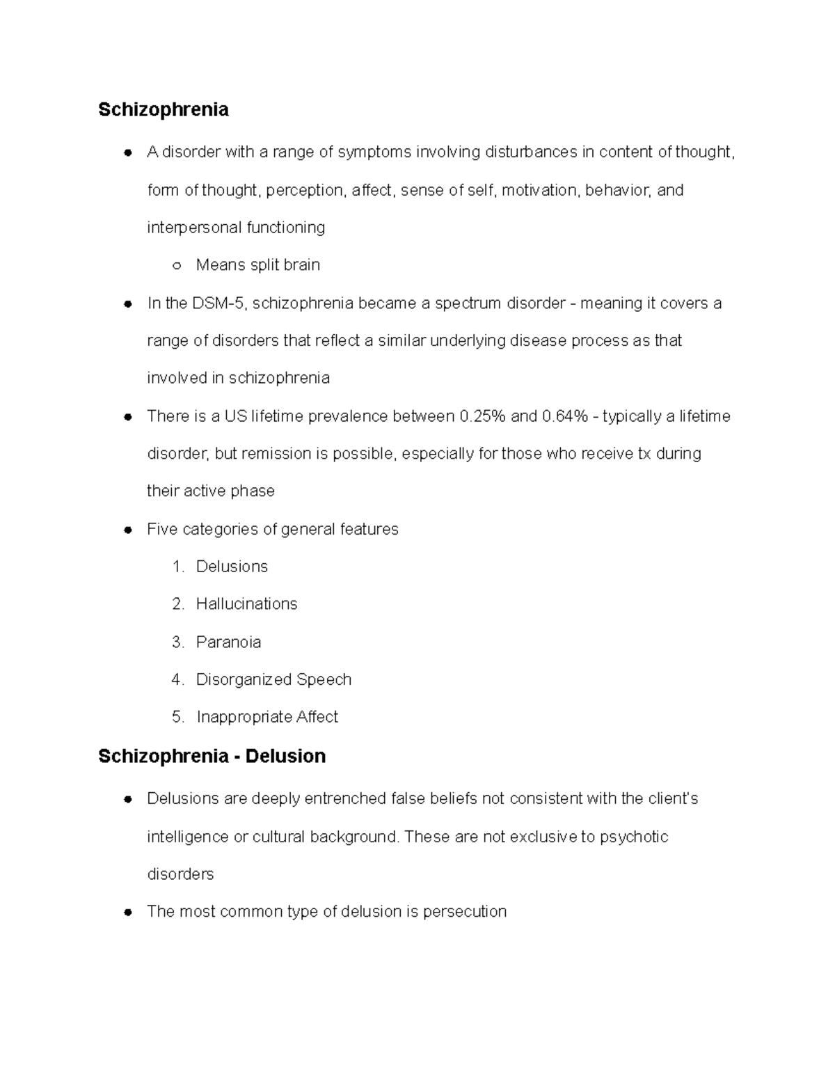 Lecture Notes - Schizophrenia and Other Psychotic Disorders ...