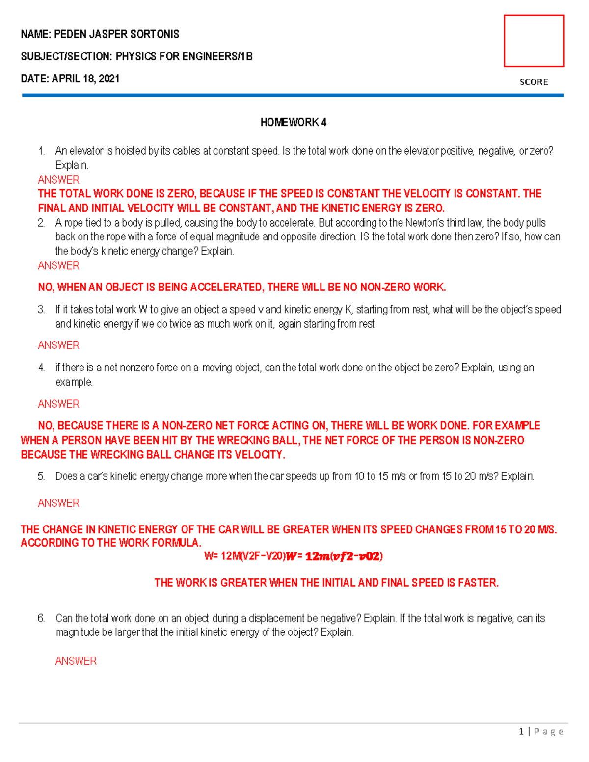 P HYME Homework 4 - College Physics 1 - PangSU - Studocu