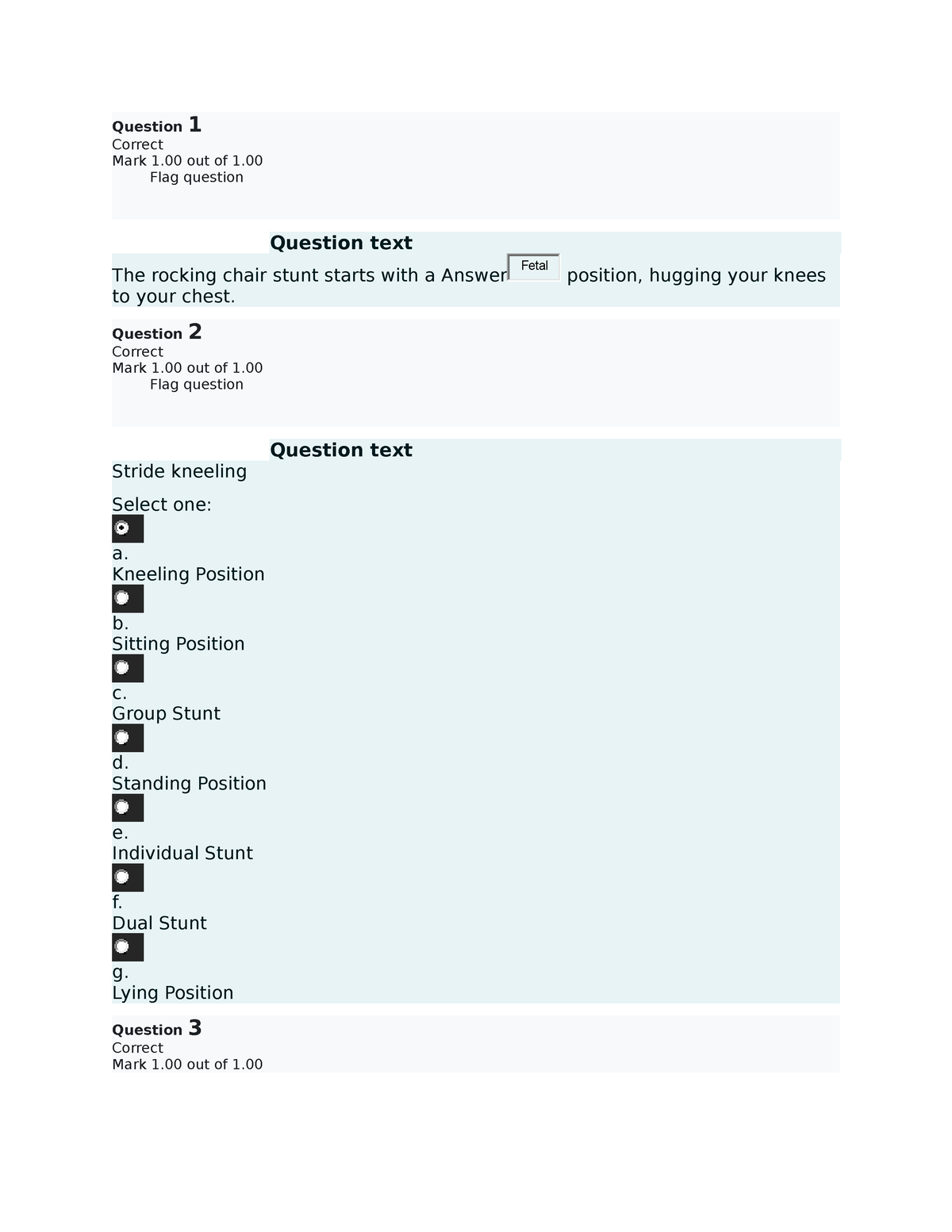 Rhythmic Activities Midterm QUIZ 1 - Question 1 Correct Mark 1 out of 1 ...