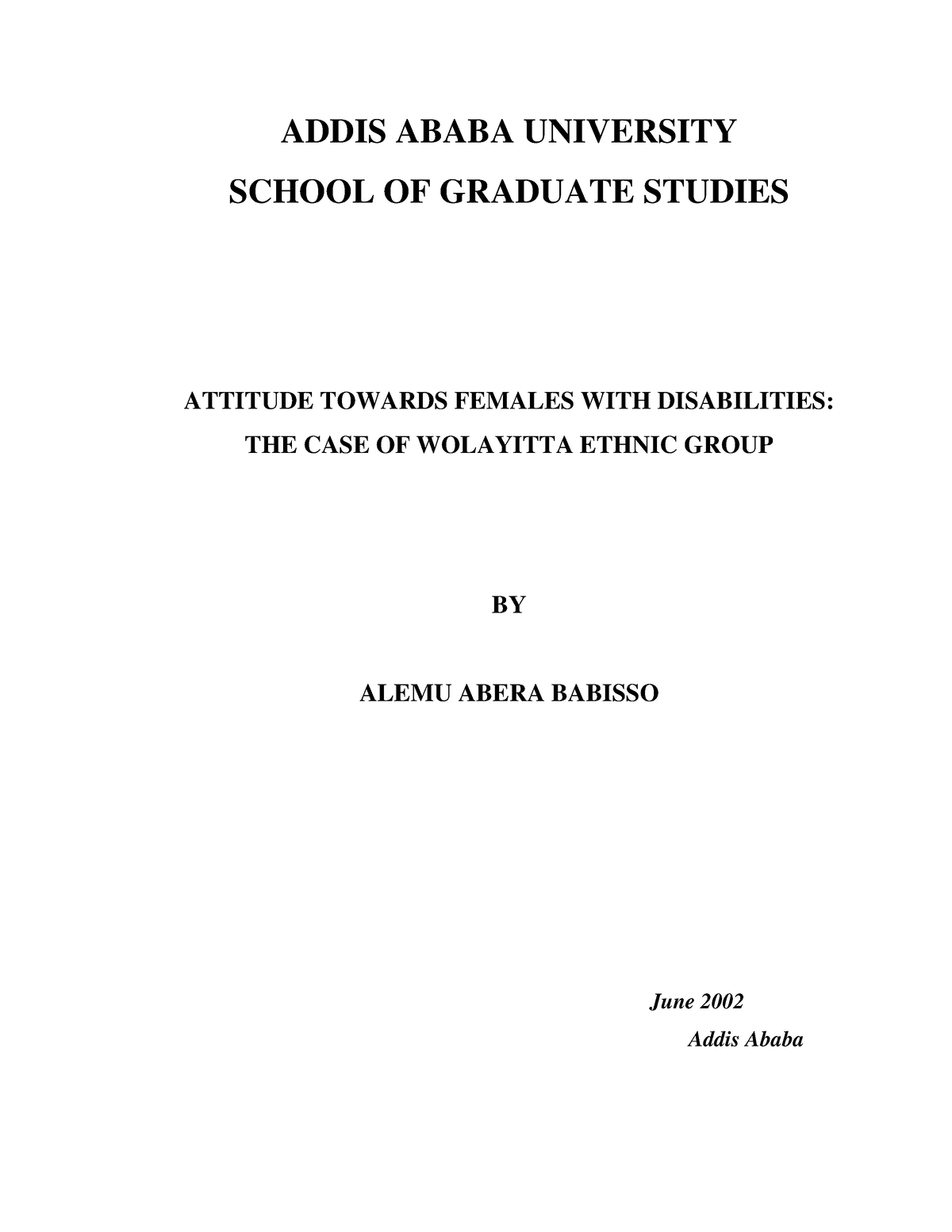 research proposal sample in addis ababa university