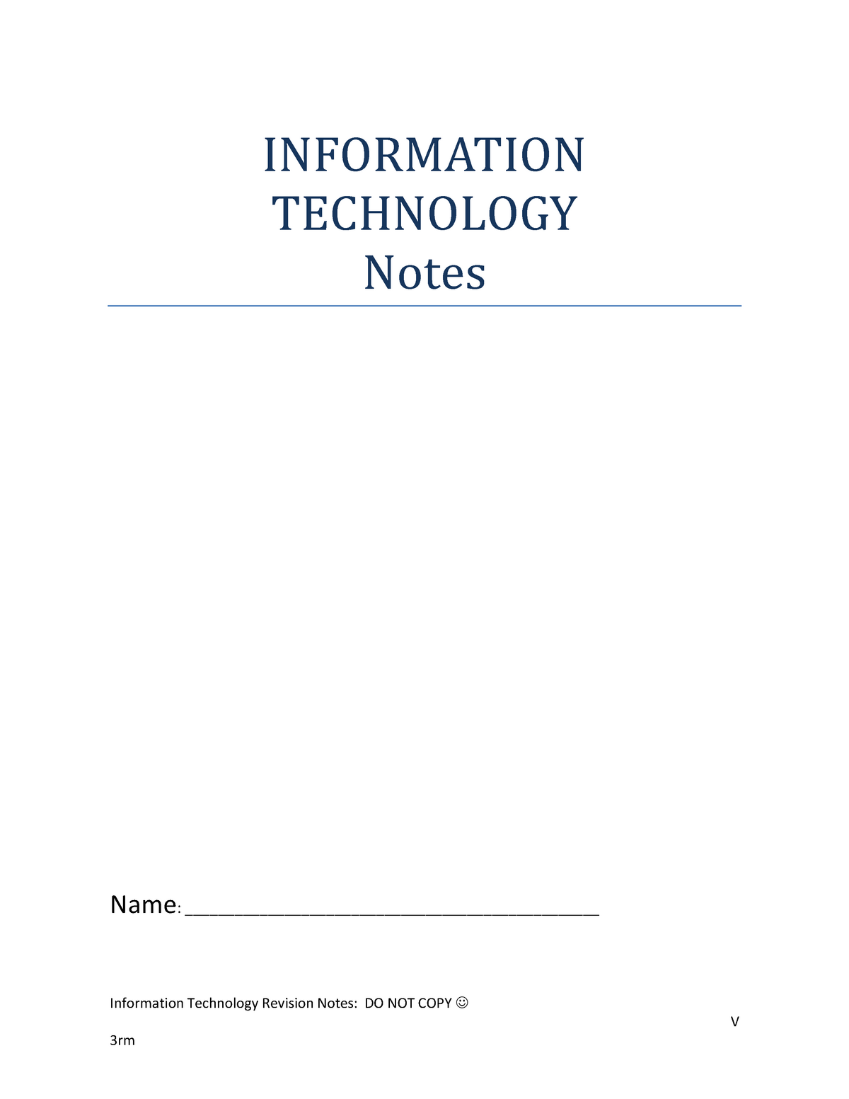 Information Technology 1 Notes From Grade 7 To 11 Information 