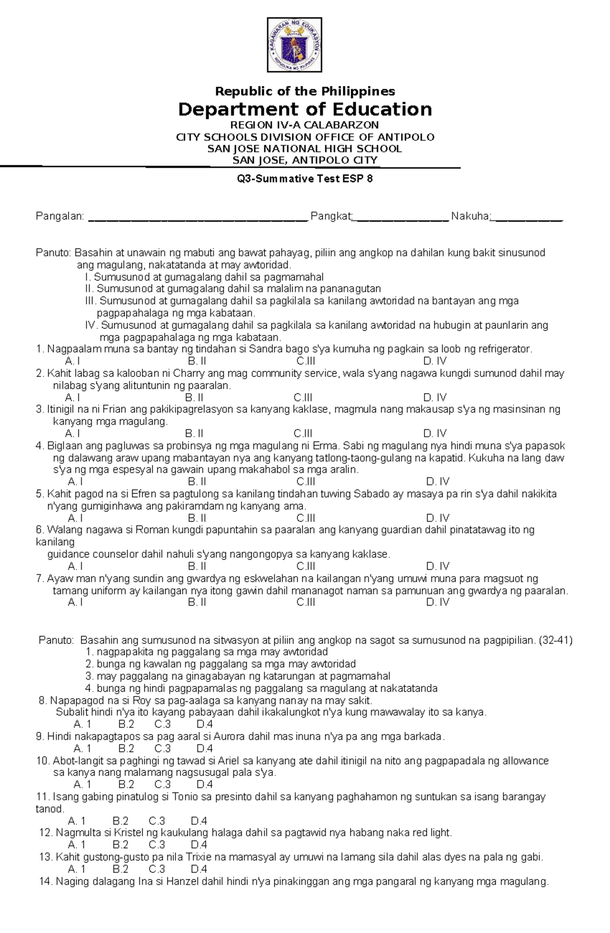 Q3-Reviewer-and-Summative-Test - Republic of the Philippines Department ...
