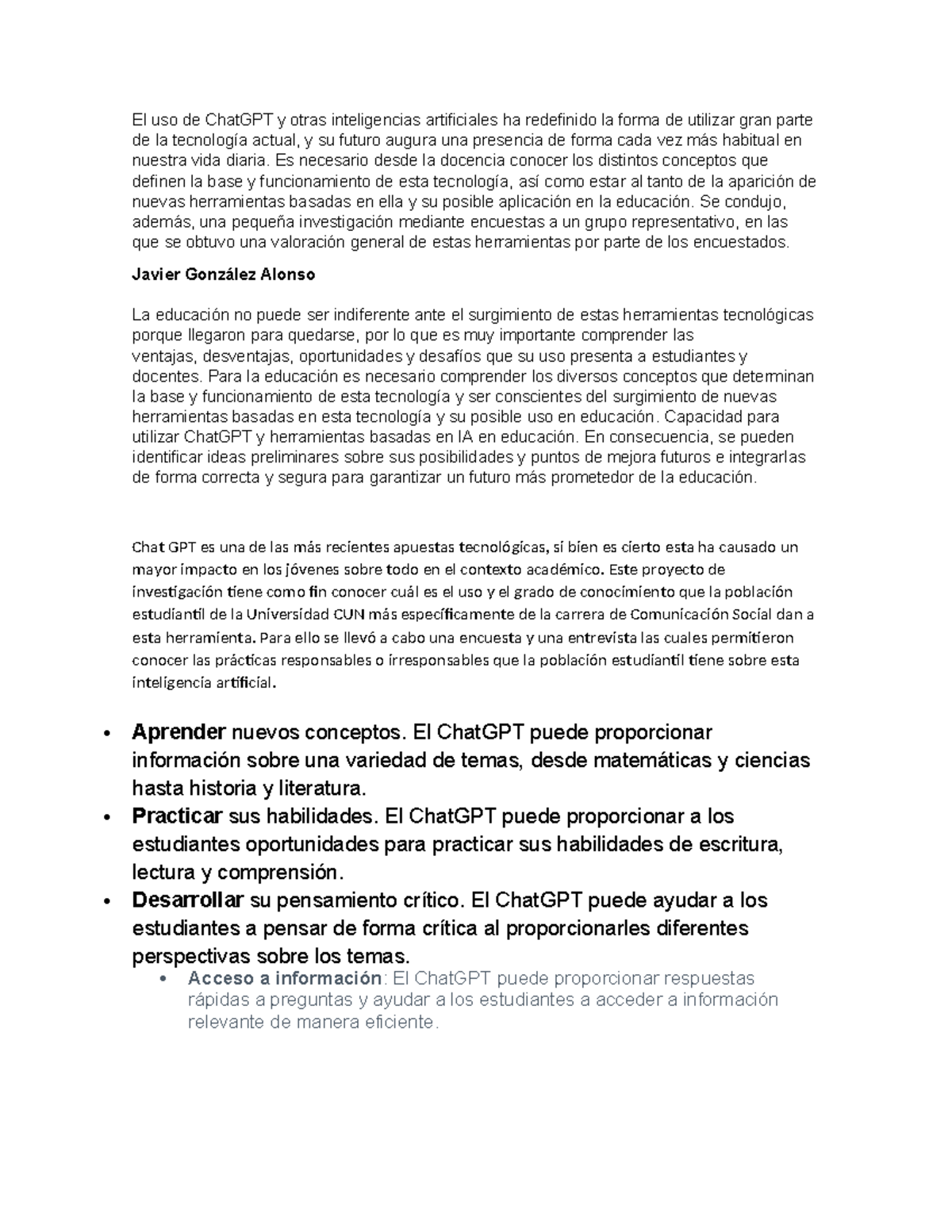 Chatgpt - Resumen Comprensión y redacción de textos - El uso de ChatGPT ...