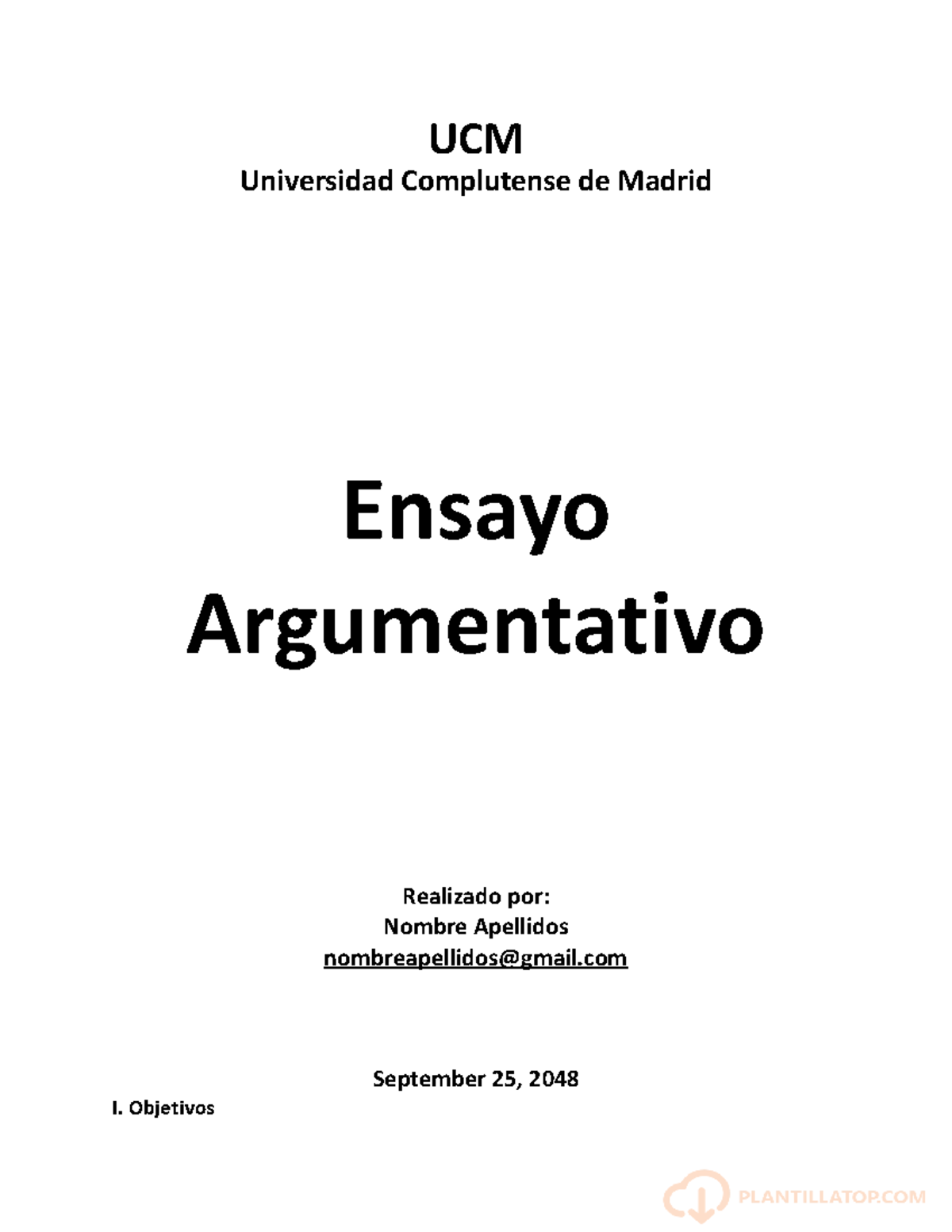 Plantilla En Word Ensayo Argumentativo Ucm Universidad Complutense De Madrid Ensayo 6165