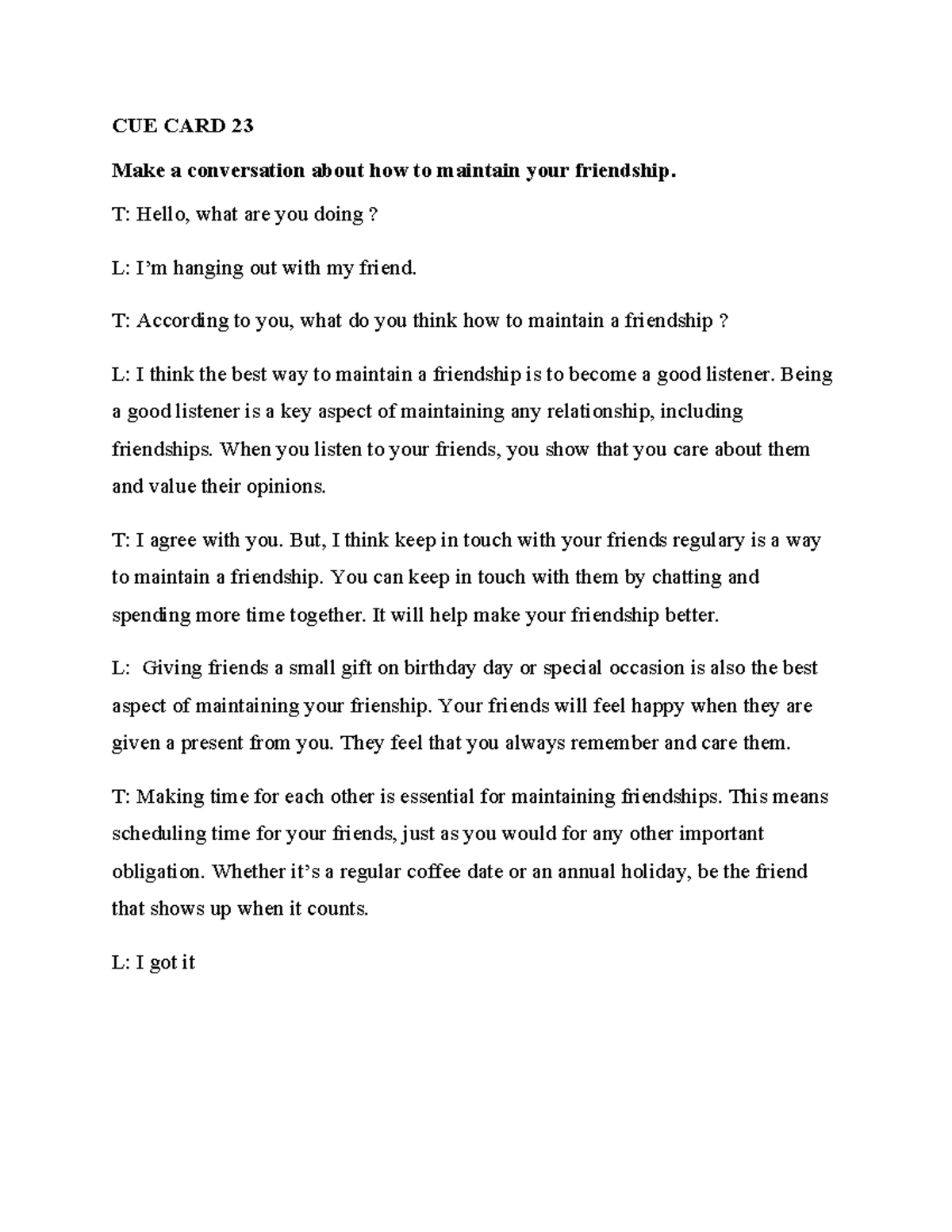 CUECARD23 Ghn CUE CARD 23 Make a conversation about how to