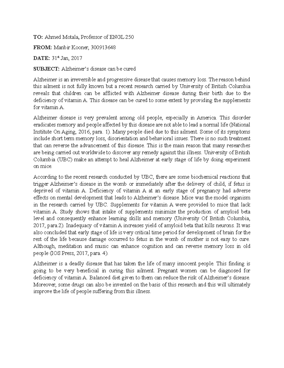 Staff assignment memo image