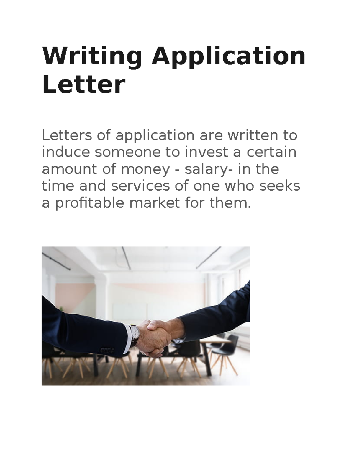 how to write an application letter to betking