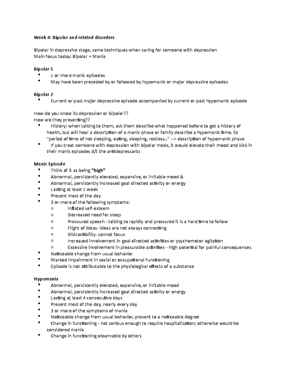 Week 4 Bipolar and related disorders - Week 4: Bipolar and related ...